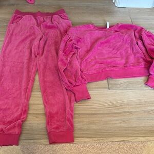 Janie and jack Pink Velour Sweatsuit Set size 12 big girls
